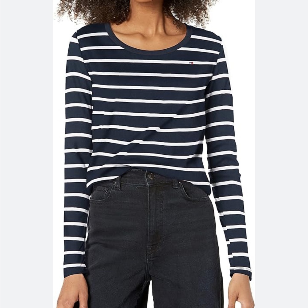 Tommy Hilfiger scoop neck navy striped top